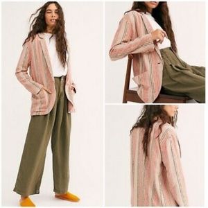 FREE PEOPLE Simply  Stripe Oversized  Blazer  M